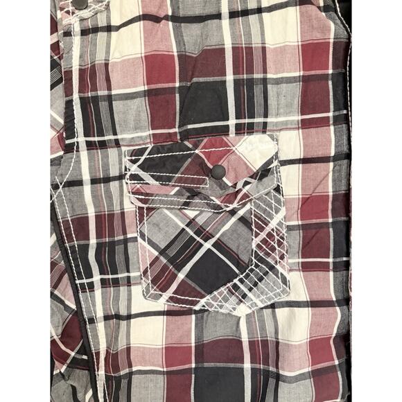 Buckle Black Men’s Athletic Fit Snap Button Plaid Shirt Size Large Western - Picture 2 of 7